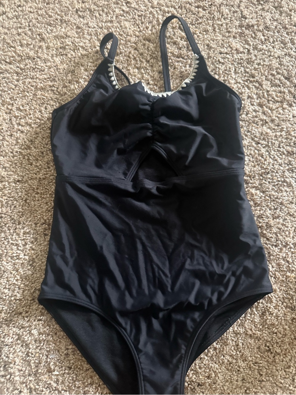 abercrombie kids Black One-Piece Swimsuit with white trim size. 9/10